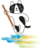 猫が絵を描く